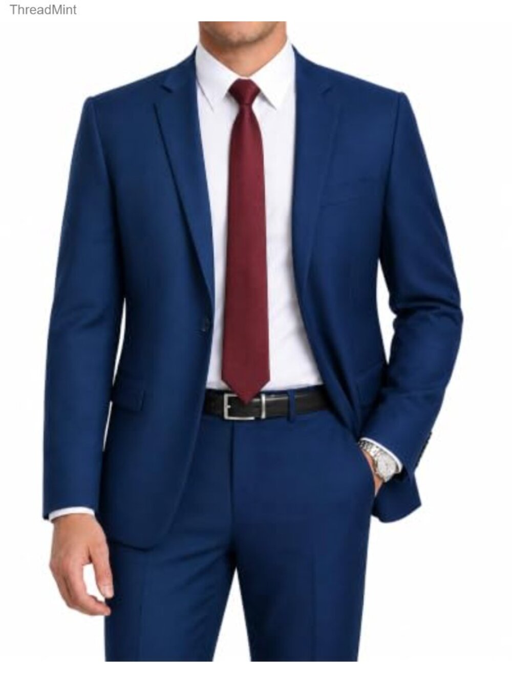 Men's 2 Piece Suit Set Slim Fit One Button Blazer Jacket Pants Tuxedo with Tie